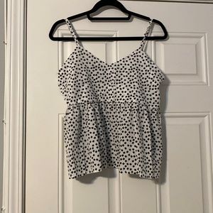 Ditsy Floral Print Ruffle Hem Cami Top